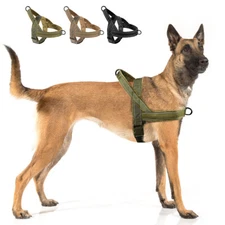 No Pull Tactical Dog Harness Adjustable Plush Outdoor Military Pet Training Vest