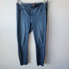 spanx womens jean-ish ankle blue leggings size XL