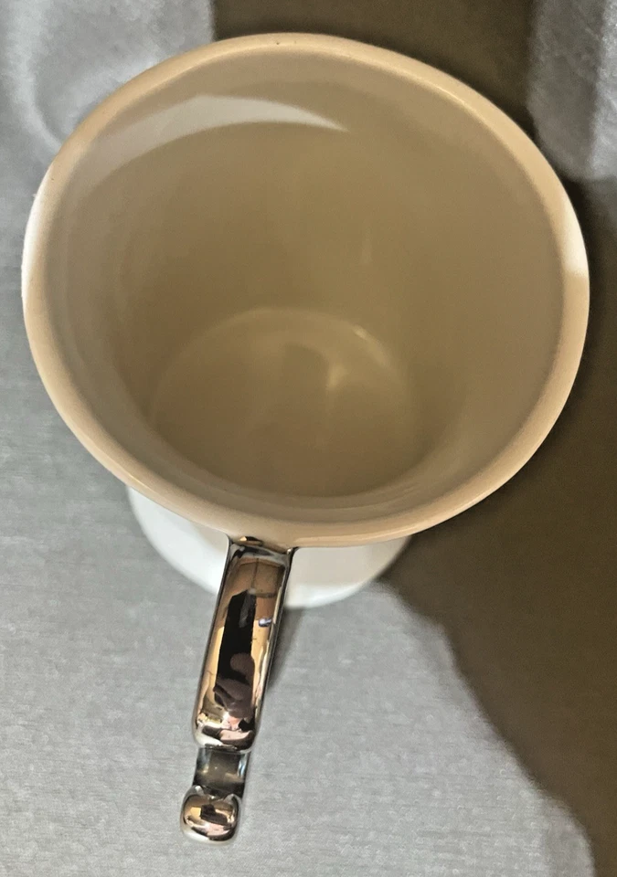 "Taza de café de cerámica FISTICUP Knockout Fred con mango de novedad de nudillo de latón 4""" Foto 3 de 4