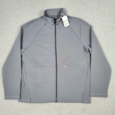 FIGS Tri Knit Jacket Mens XL Graphite Gray Full Zip Technical Scrub Jacket NWT