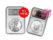 10‑Pack 40mm Coin Slab Display Holders for American Silver Eagle – Acrylic