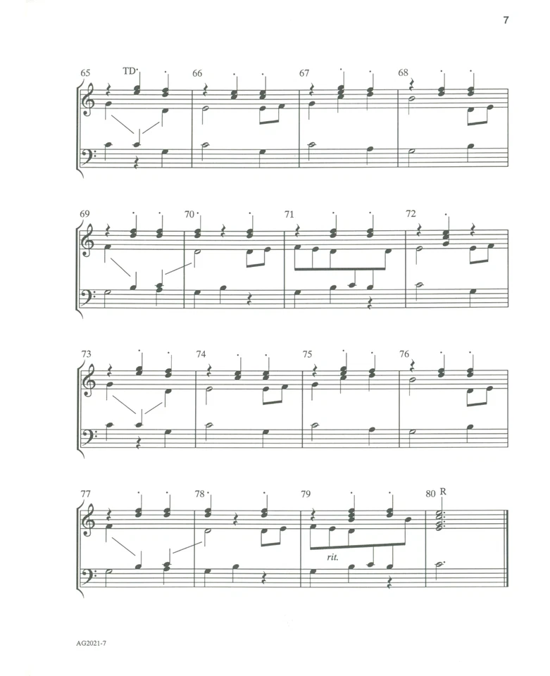 Rondo Sheet Music Handbells 2 Octaves 1992 Linda Thompson - Image 4 of 4