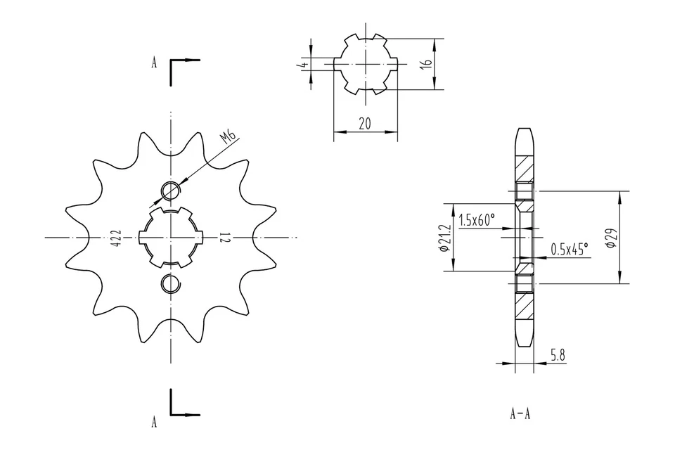 For Kawasaki KX125 1978-1993 BikeMaster 965490 520 Series Sprocket Foto 2 de 2