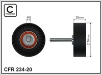 Caffaro 234-20 Umlenk-/FüHrungsrolle, Keilrippenriemen FüR Ford,Volvo