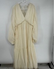 ASOS DESIGN micro Pleated Batwing Trapeze Maxi Dress In Cream-white Size 8