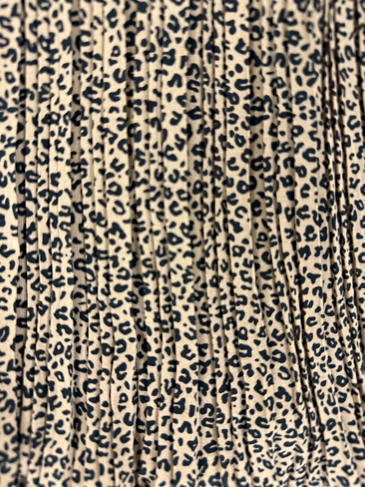 Falda Larga Recta Plisada Estampado Leopardo Para Mujer S Foto 2 de 3