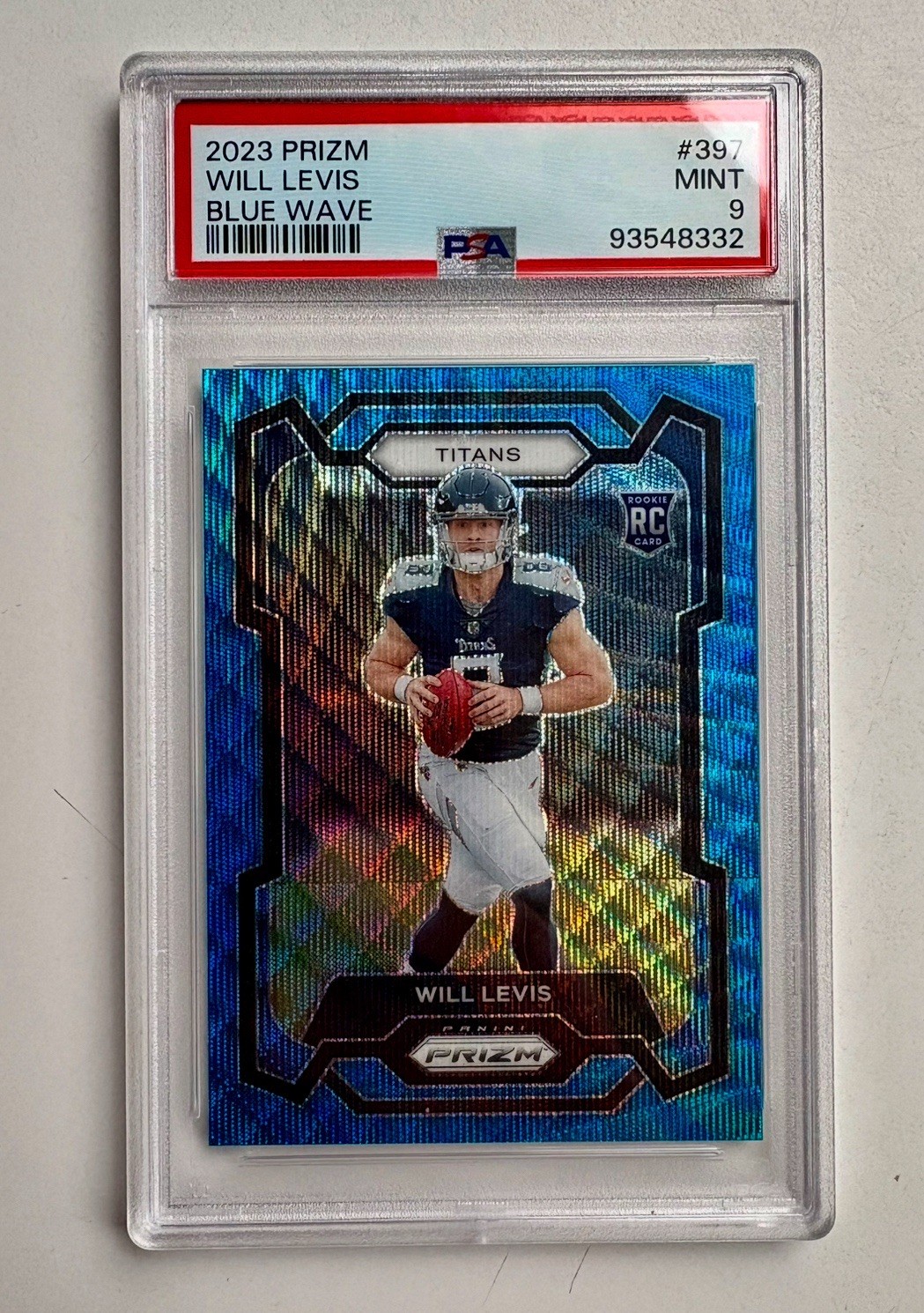 2023 Prizm WILL LEVIS Blue Wave RC 8/199 #397 PSA 9 JERSEY NUMBER MATCH