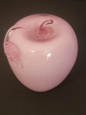 Fenton Apple Paperweight Dusty Rose Overlay - Ware #5019 OD- Free Shipping!