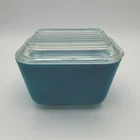 Vintage Pyrex Horizon Blue 501B Refrigerator Dish With 501-C Lid 1-1/2 Cup
