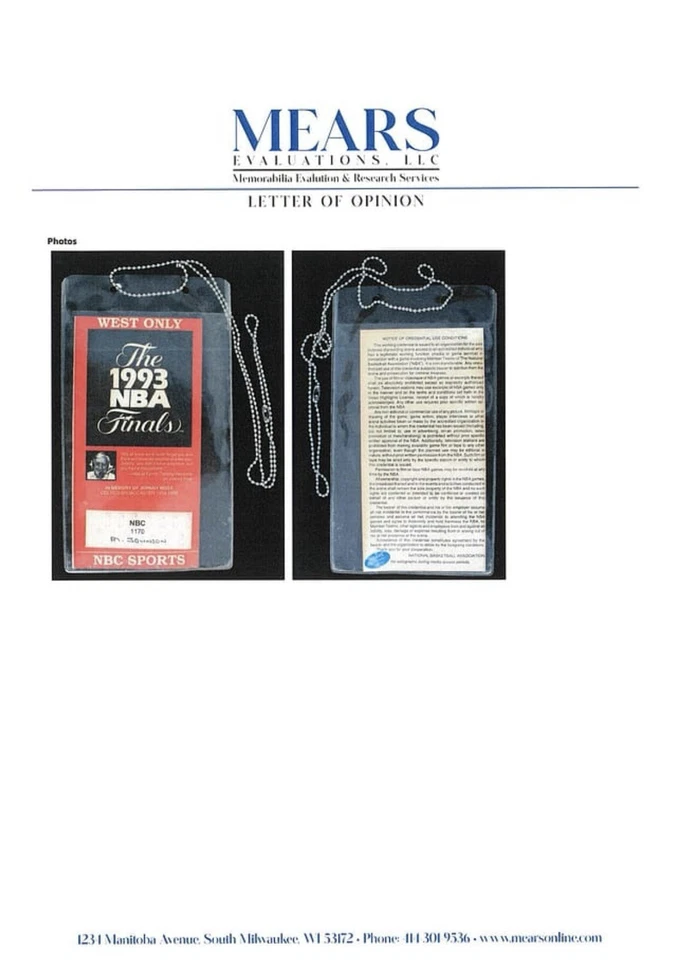 1993 NBA Finals Magic Johnson Personally Owned Used Media Press Pass MEARS LOA - Image 4 of 4