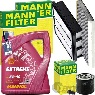 MANN INSPEKTIONSPAKET+MANNOL 5W-40 ÖL passend für 1.4-1.6 HYUNDAI i30 KIA CEE'D