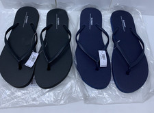 Lot of 2 Old Navy Womens Shoe Size 9 Black Blue Classic Flip Flop Sandals NWT