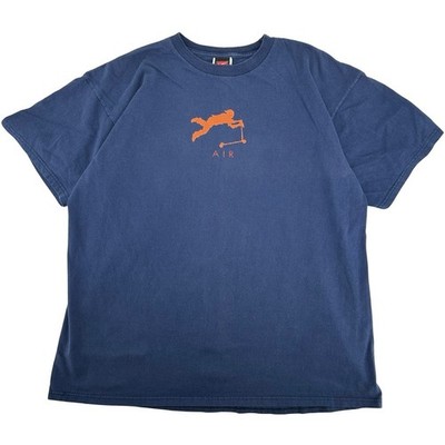 VTG y2k Men's Navy Blue Nike Air Team Scooter Skater Swoosh Graphic T Shirt XL