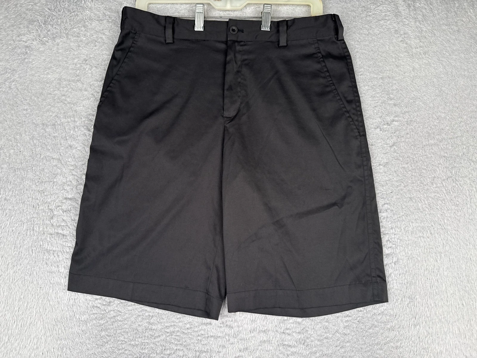 Nike Golf Shorts Mens 30 Black Dri-FIT Microfiber Chino Flat 11" Golf Golfer