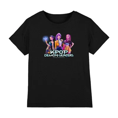 NETFLIX Kpop Demon Hunters - Huntrix Kpop Group Kinder T-Shirt, schwarz