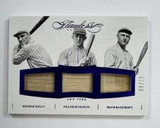2016 Panini Flawless George Kelly Frankie Frisch Dave Bancroft Relic 9/15 AR139