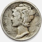 1917-P Mercury Dime 10c Very Fine VF+ * Original Surfaces * 1917P