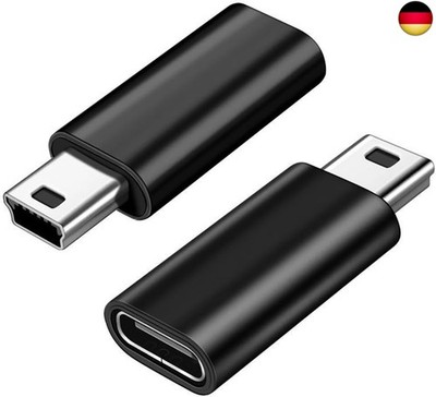 USB C auf Mini USB Adapter 2 Stück, USB C Buchse auf Mini USB 2.0 Typ-B Stecker 