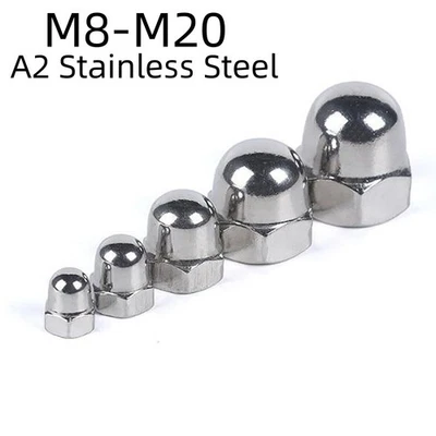 A2 Stainless Steel M8-M20 Fine Pitch Threaded Acorn Cap Nuts Dome Head Decor Nut