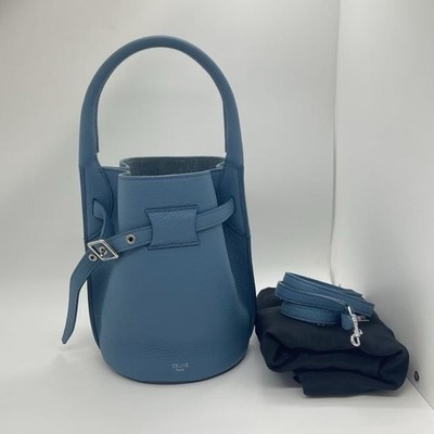 CELINE Big Bag Nano Bucket 2Way Shoulder Handbag Silver Hardware