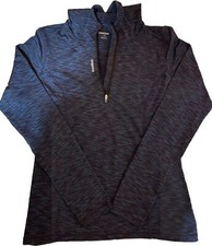 Reebok Womens Size Large Active Hoodie Blue Quarter Zip Lightweight Stretch