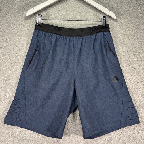 Adidas Men Shorts Activewear Drawstring Aeroready 9” Inseam Size M Heather Blue