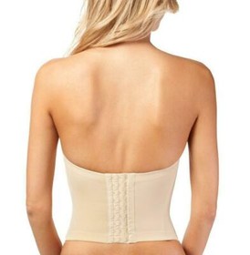 Women's Strapless Padded Push Up Shapewear Slimming Corset Beige #2052