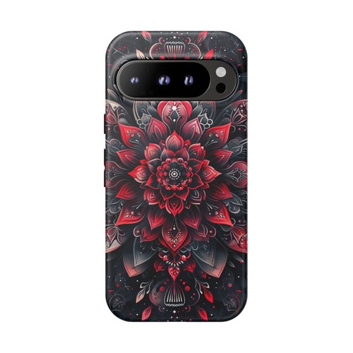 Red Mandala Lotus Floral - Phone Ink Cover Case for iPhone, Galaxy, Pixel - 第 129/281 張圖片