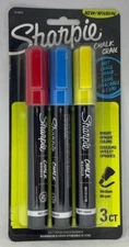 Sharpie Wet Erase Chalk Marker 3/Pkg-Primary - Blue, Red & Yellow