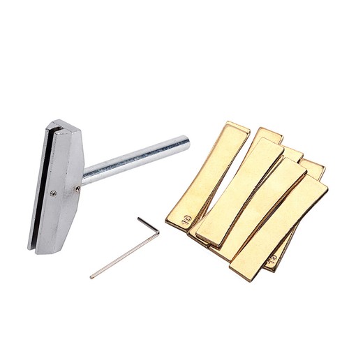 Chrome Guitar Radius Fretboard Press Caul with 9 Golden Inserts 1 Wrench USA - Picture 6 of 8