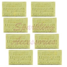 ¡NUEVAS barras de jabón botánico australianas 8 x 200 g jabones en barra de hierba de limón y mirto limón!