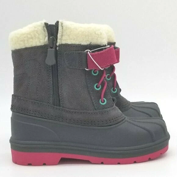 Botas de Invierno Termolite Magenta Cuero Gris Cat & Jack Valmai Niñas Pequeñas NUEVAS Foto 4 de 4