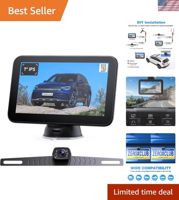 Wired Backup Camera Kit with 7'' Monitor, HD 1080P Display for Car Truck/Picku...