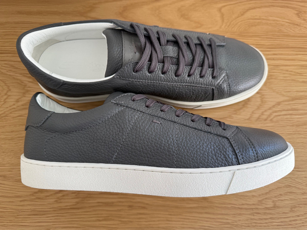 SANTONI sneakers/scarpe/Made in Italy/10US/43EU/9UK uomo grigio nabuk