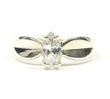 Sterling Silver Marquise Cubic Zirconia Engagement Style Ring Size 8