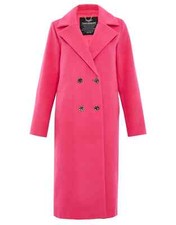 Longline Fuchsia Pink Coat - Size 10