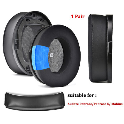 Cooling-Gel Ear Pads Cushions with Headband for Audeze Penrose/Penrose X/Mobius