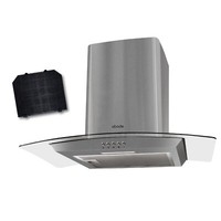 Abode Glass Cooker Hood 60cm Curved Stainless Steel with 3 Speeds AGCH6031SS