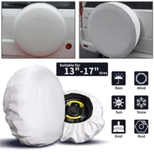 14" White Wheel Protector Spare Tire Cover Soft Leather For Jeep Wrangler US