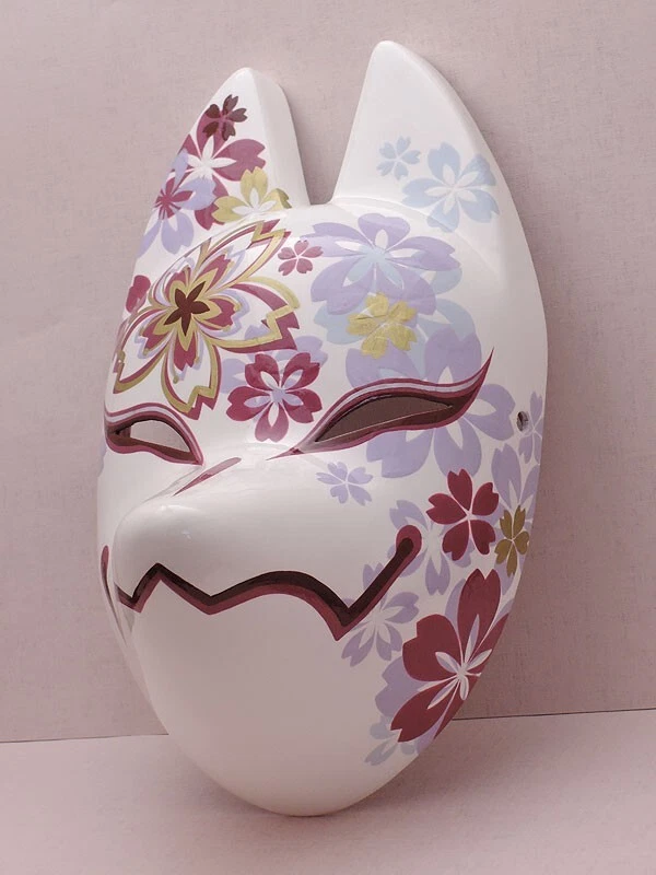 Komendo Full Face Fox Kitsune Mask CHIYO-ZAKURA Reg.Size Hand Made Painted Japan - Image 3 of 4