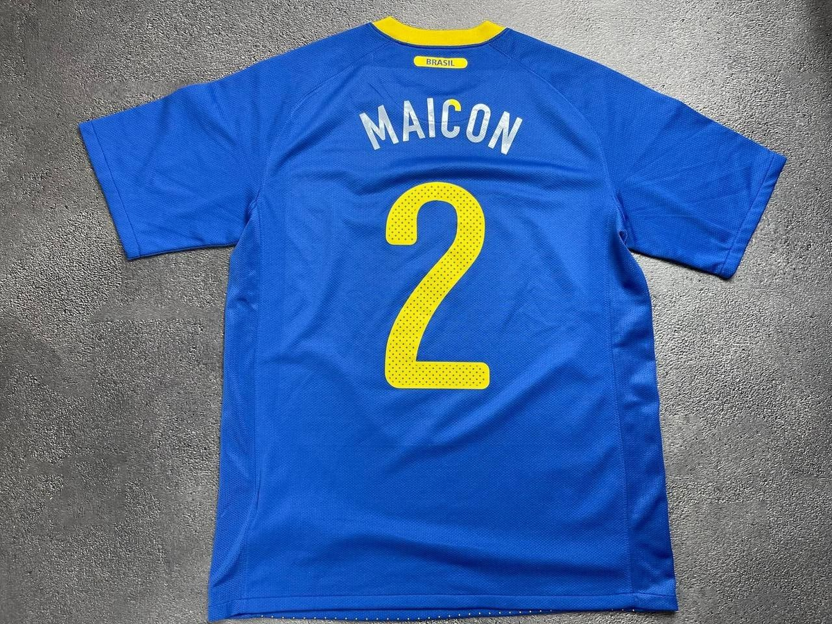 Brazil 2009/2010 Nike Away football shirt soccer Jersey #2 Maicon