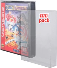 100 Clear Display Protective Box Protector Sleeve Case For Sega Genesis Cib Game