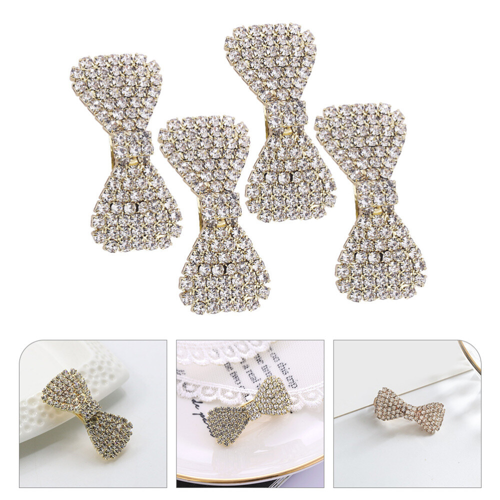 Gold Rhinestone Hair Clips for Women and Girls Set of 4 Alligator