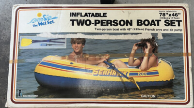 NOS VINTAGE NEW INTEX seahawk 1985 INFLATABLE FOUR 2 PERSON boat