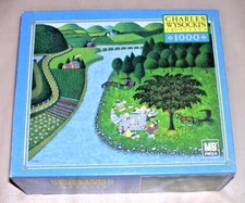 NEW 2003 Family Picnic Scene Apple Tree Stream 1000 Piece Puzzle Wysocki Nature
