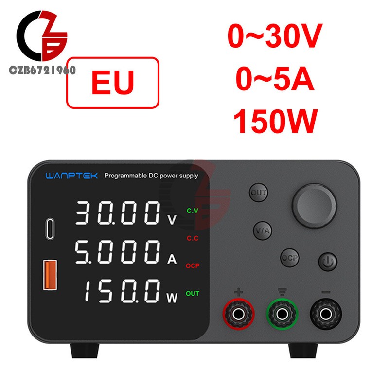 0-5A 0-30V 150W Adjustable DC Power Supply Bench Power Source Voltage Regulator