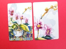 Orchids, Pink. Pair of Matched Swap Playing Cards.
