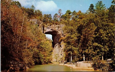 Natural Bridge Virginia VA Fall Autumn Scene VTG Postcard Tichnor UNP Unused