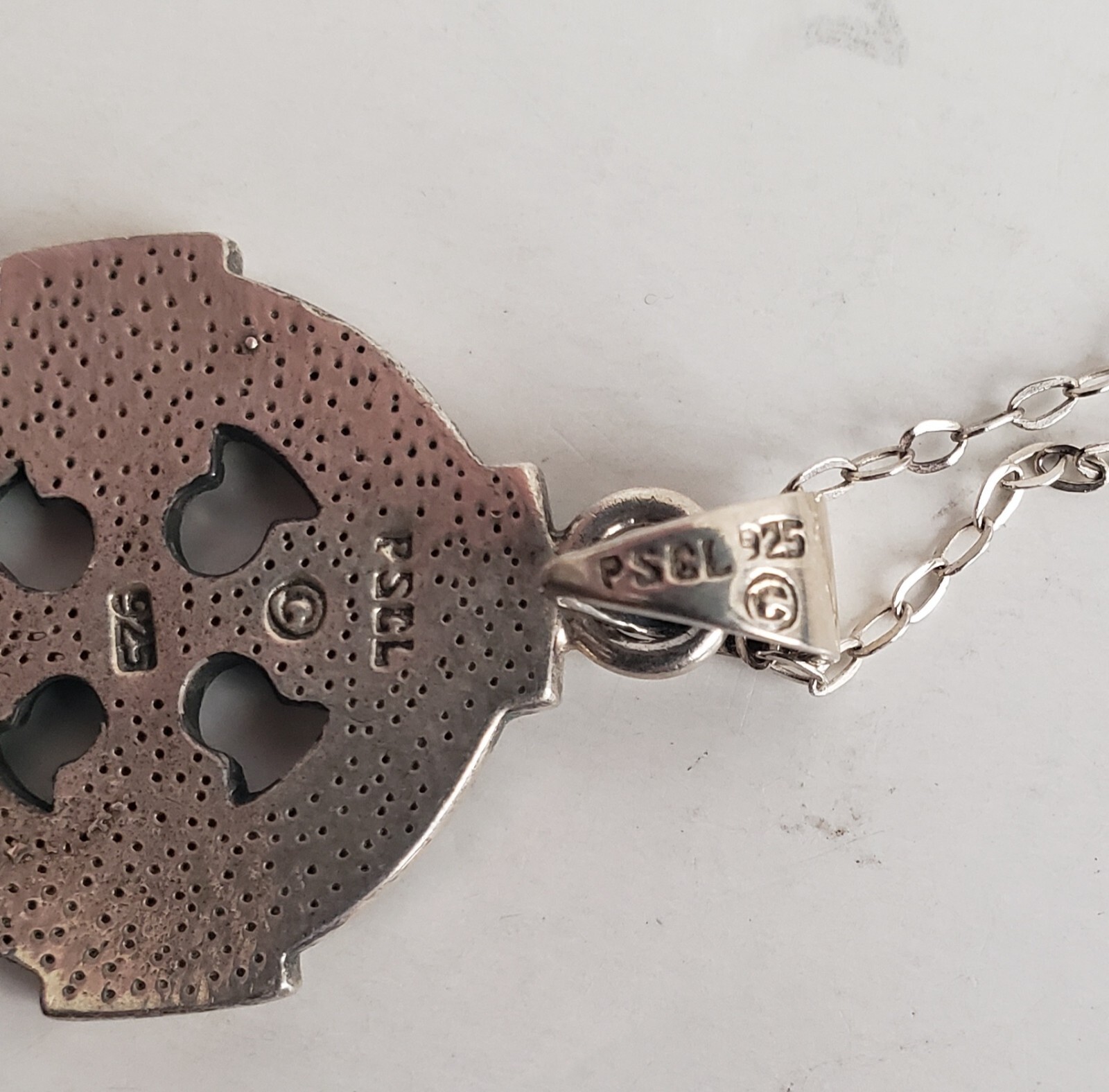 Celtic Knotwork Cross Sterling Silver Pendant on … - image 7