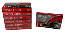 Maxell UR 90 Minute Blank Audio Cassette Tapes Normal Bias Lot of 7 New Sealed
